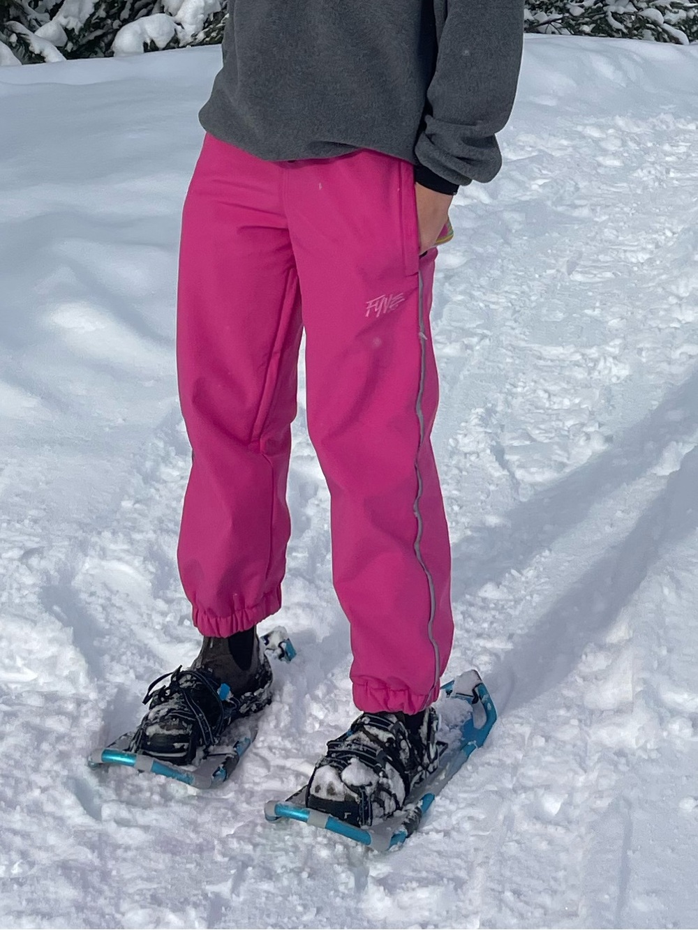 Hot pink ski pants